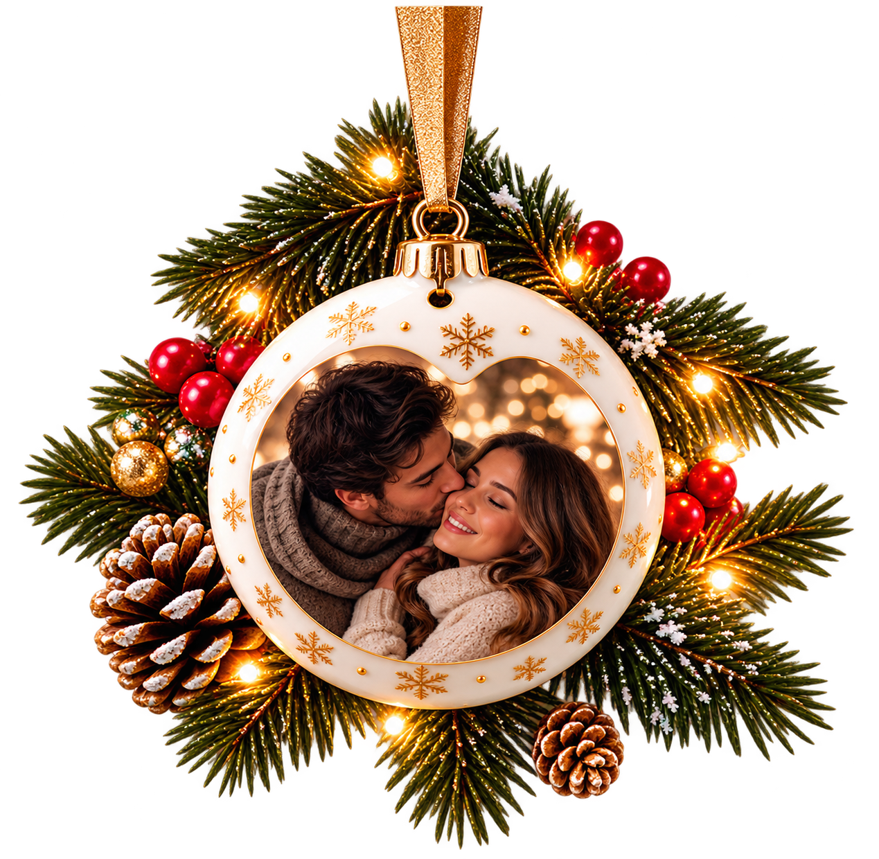 Décoration de Noël personnalisée pour un couple