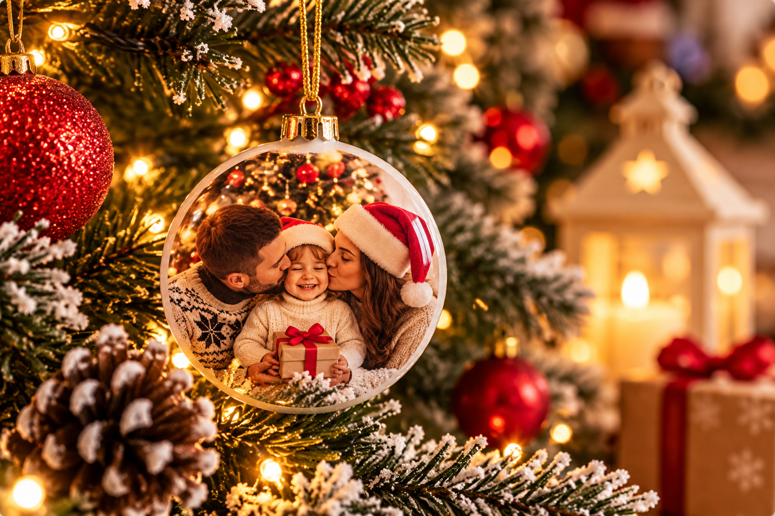 Décoration de Noël personnalisée avec photo